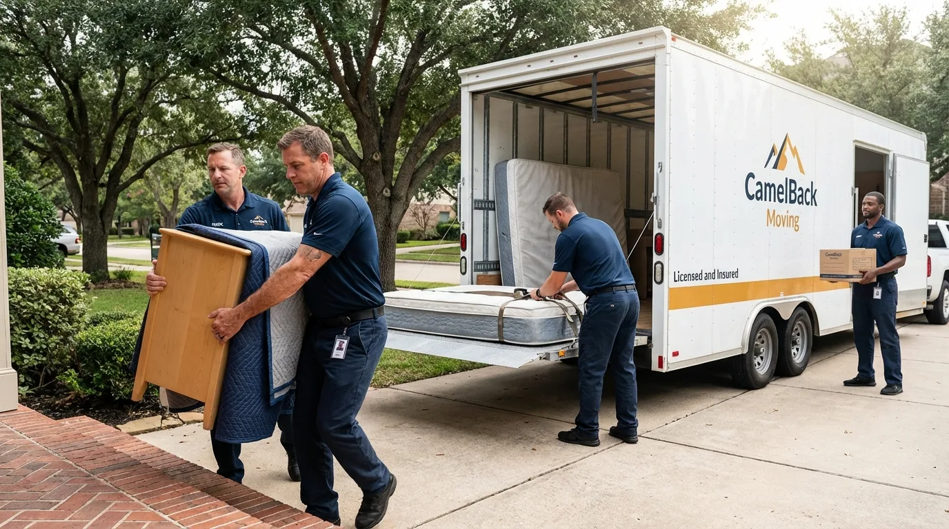 Crew loading residential truck for cross-state move from Madison, VA